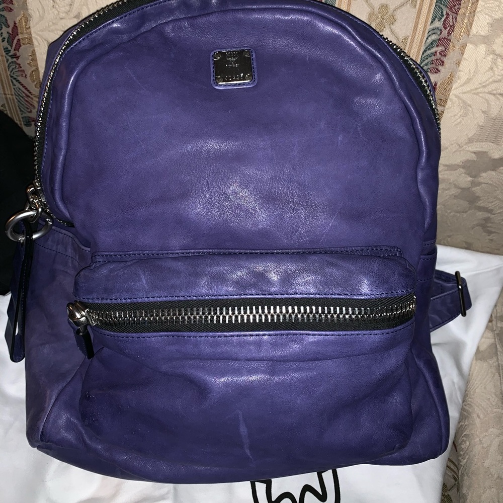Royal blue MCM backpack